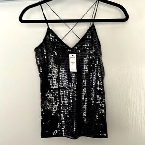 Express Black sequin dressy top